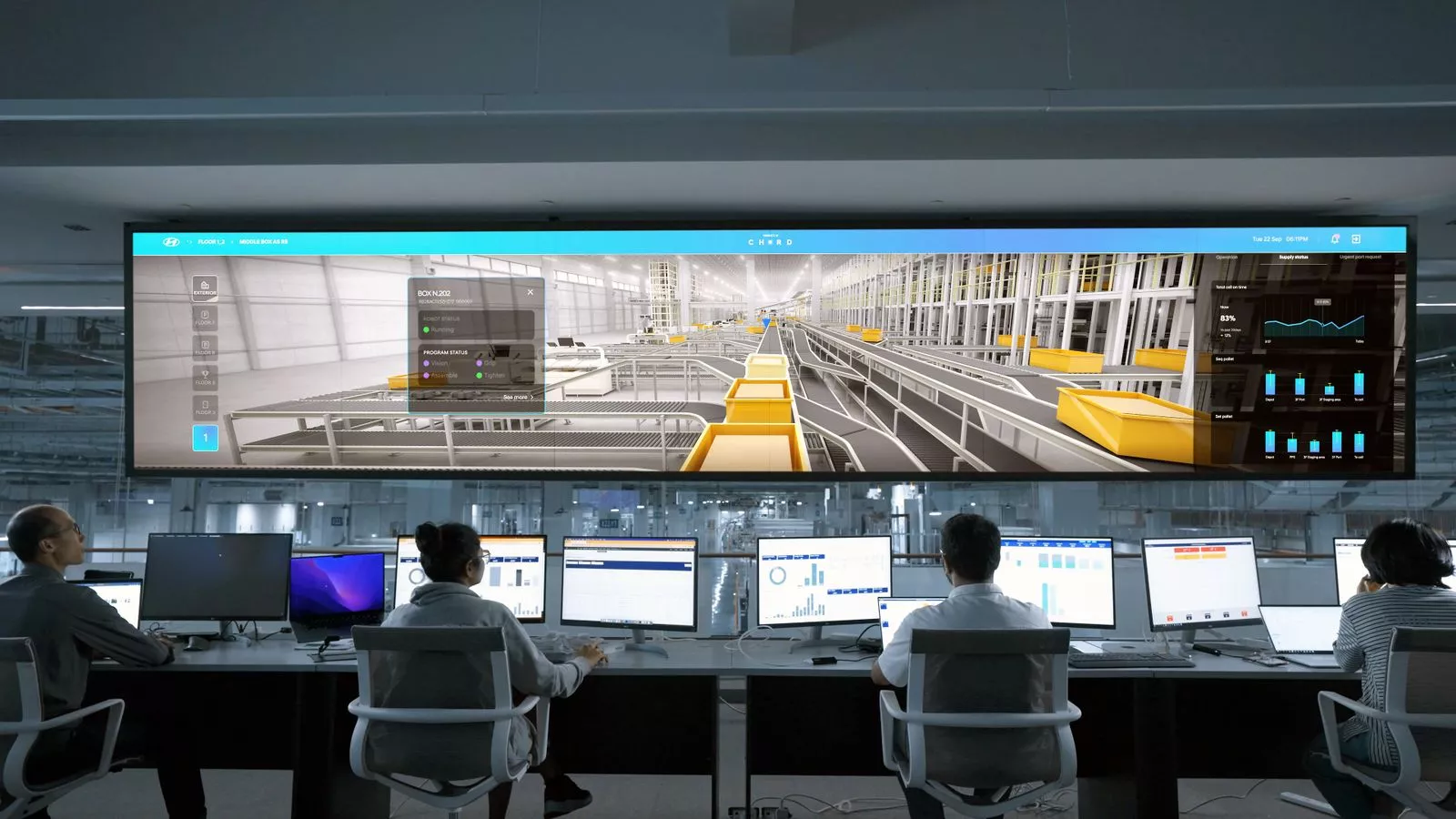 Security operations team monitoring endpoint detection and response dashboards on large screens to catch ransomware activity